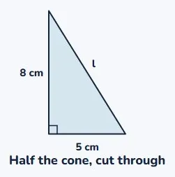 The slant height of a cone