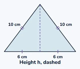 An isosceles triangle, split in two