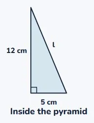 Slant height, not vertical height
