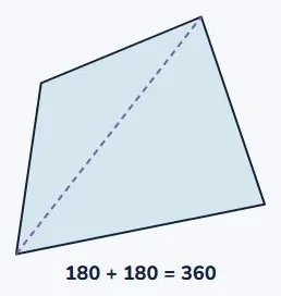 And in a quadrilateral, 360°