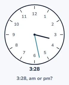 12-hour time needs am or pm