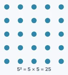 A small raised 2 means squared