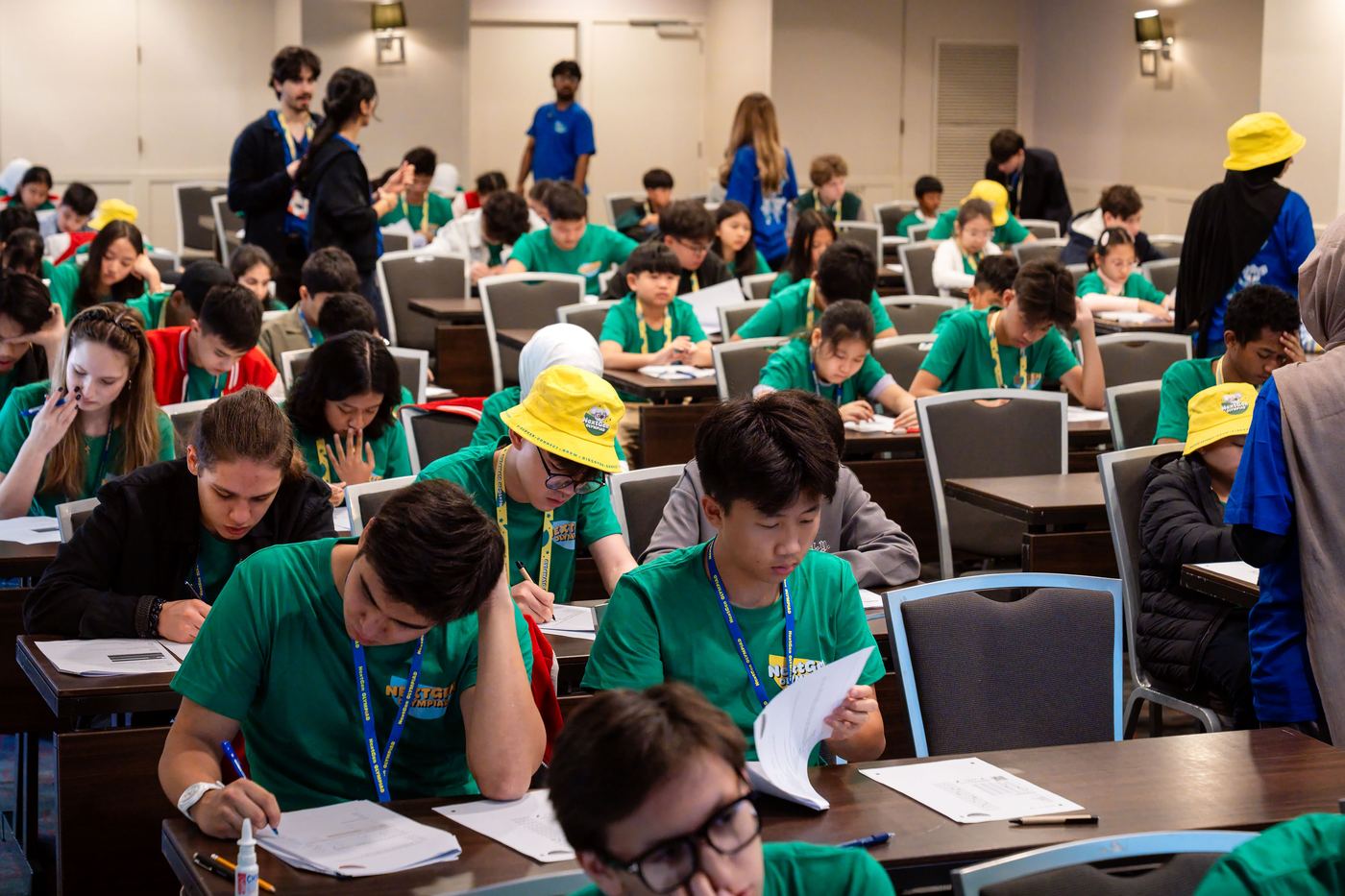 Vertex students sitting the NextGen Olympiad paper in an exam room